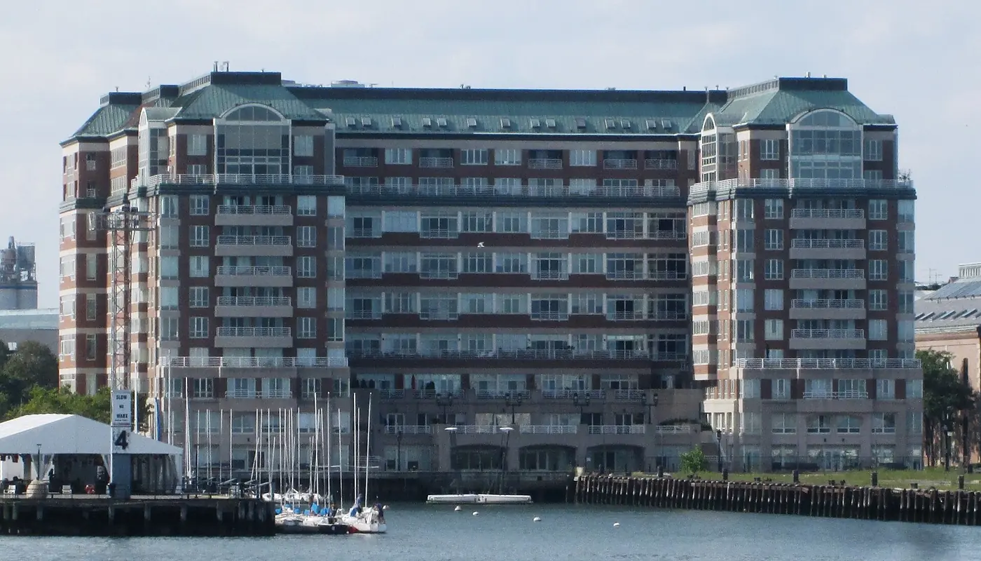 Flagship Wharf, a waterfront residential building in Boston, where each unit owner insures the inside of the unit with an HO-6 policy