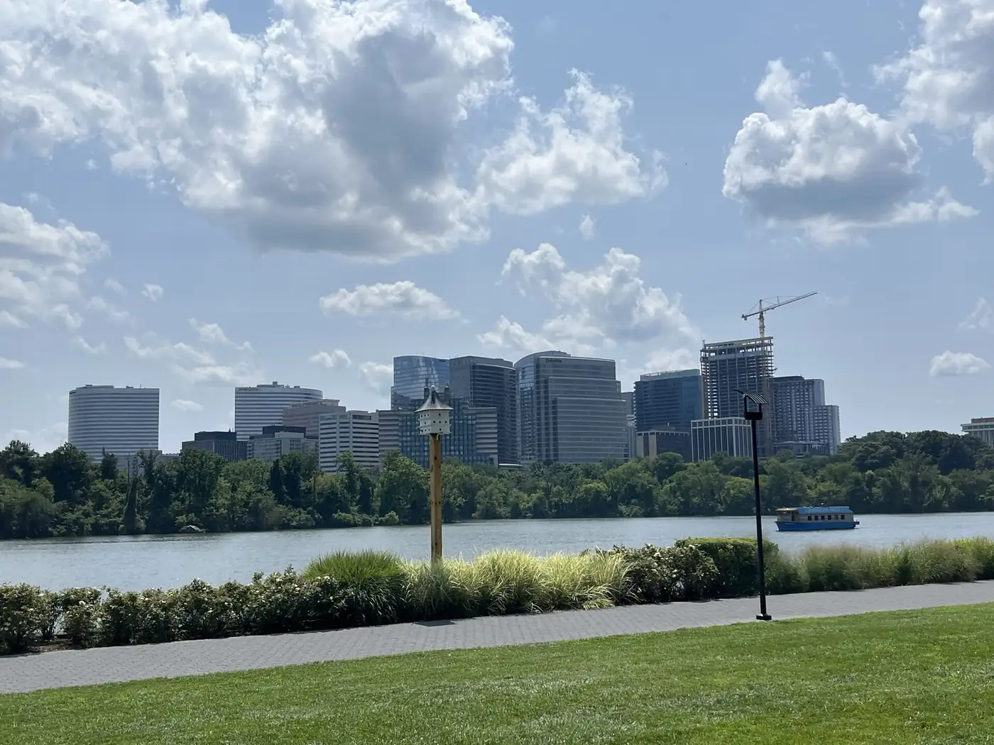 Virginia condo insurance: the Rosslyn tower skyline in Arlington seen across the Potomac River
